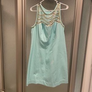 Lilly Pulitzer Tia shift dress in pool blue, size 12, NWT.